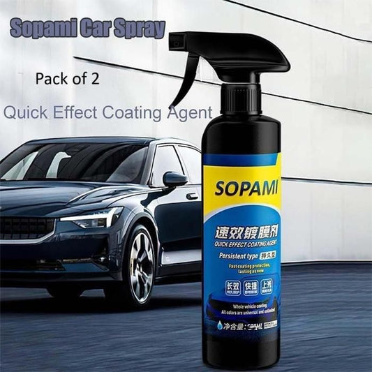 Sopami Car Shine Coating Spray – Instant Mirror Finish | Water & Dust Protection (Pack of 2)