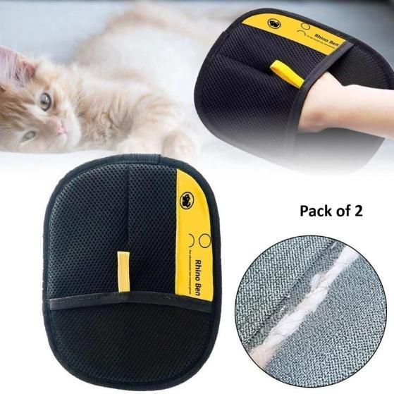 Double-Sided Pet Hair Removal Gloves – Reusable Lint & Fur Cleaner (Pack of 2)