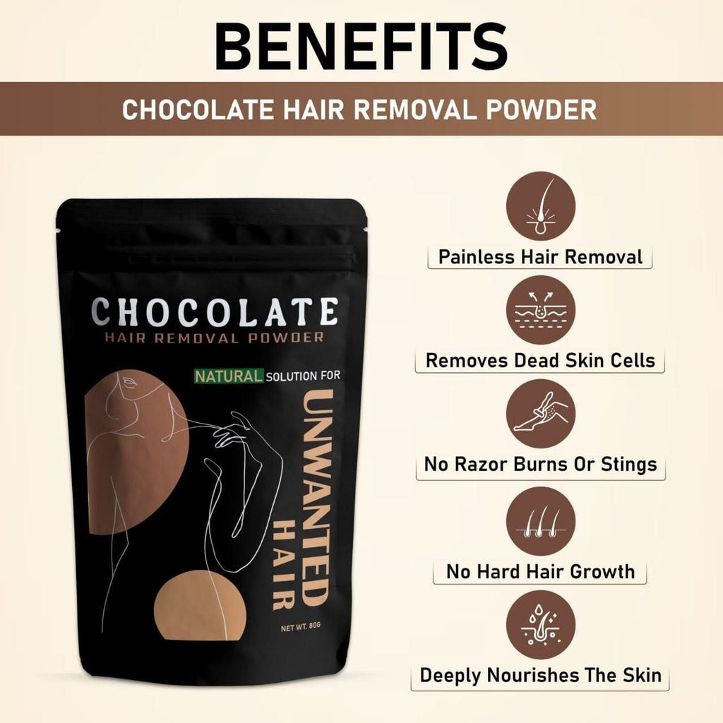 Chocolate Hair Removal Wax Powder – Smooth & Gentle Formula (108 g)